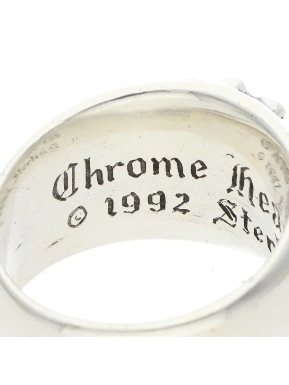 Chrome Hearts Flrl Floral Cross Silver Ring